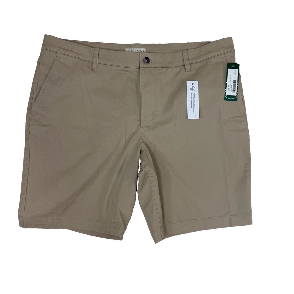NWT Hawker Rye Mens Sz 38 Khaki Chino Shorts 9" Inseam Tan Casual Stitch Fix NEW